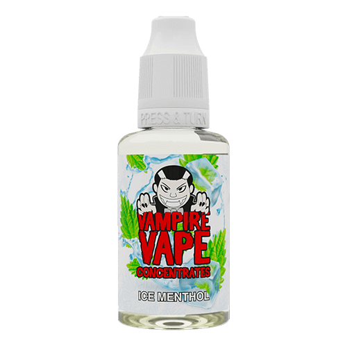 30ml bottle of Vampire Vape Ice Menthol flavour concentrate