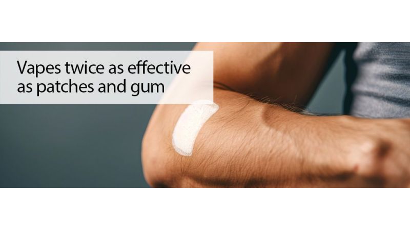 Vapes as twice as effective as patches and gum